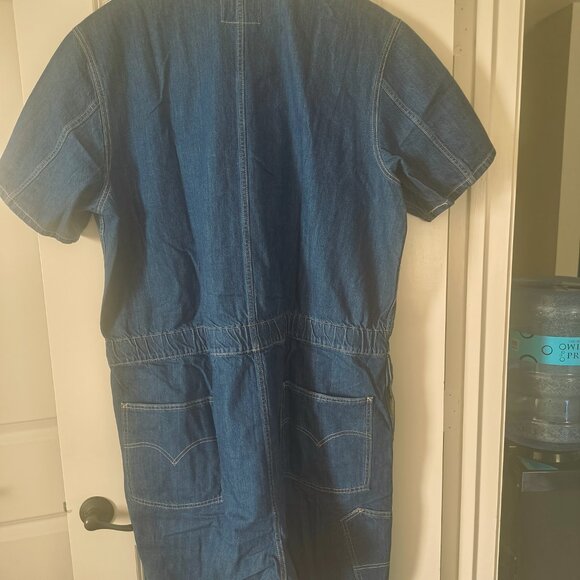 👖 Levi’s Premium Denim Button-Front Shortall – Dark Wash – Size XXL - Picture 3 of 3
